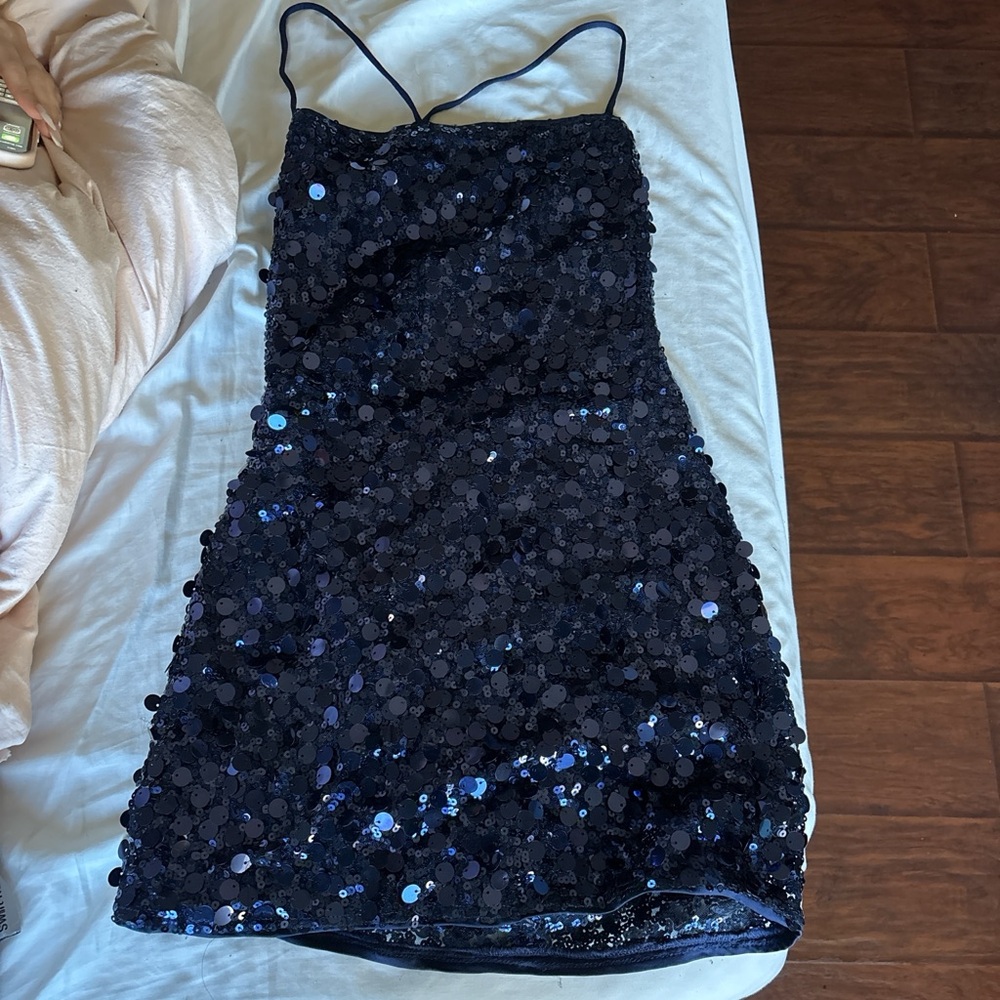 Glamorous Black Sequin Dress